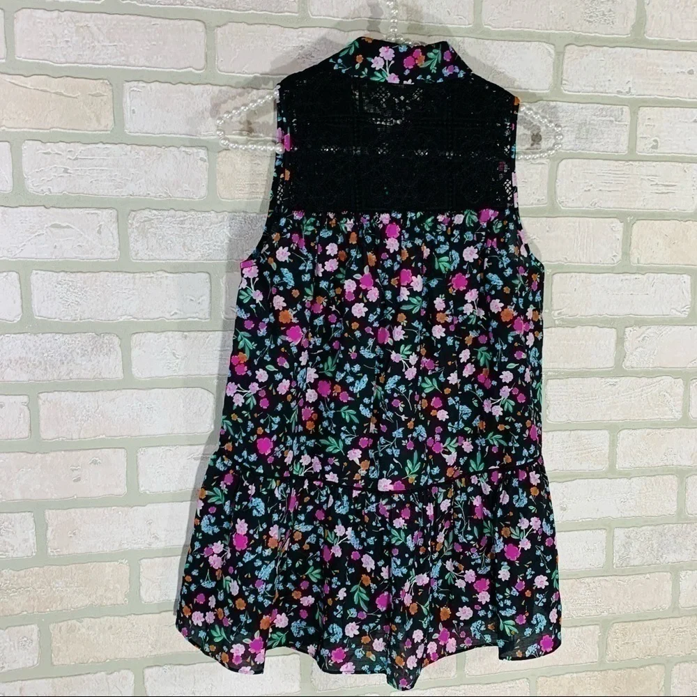 Kate Spade Greenhouse Lace Yoke Floral Top Size XS